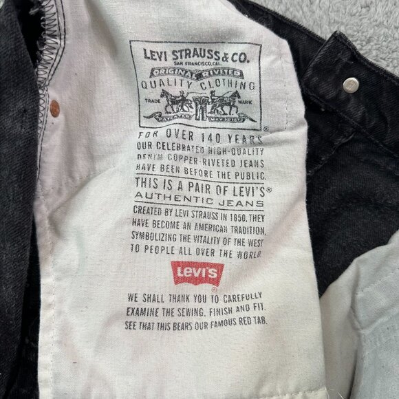 Vintage Levis 550 Jeans Mens 36x36 Black Relaxed Fit Leg Tapered 90s Denim Usa - Picture 13 of 14